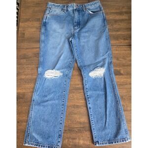 Wrangler Wild West High Rise Straight Leg Distressed Jeans Blue 30x28 112322701
